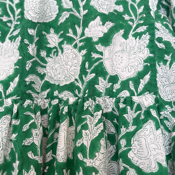 Mille Daisy Dress Size Medium Green Zinnia Print Tassels - Picture 12 of 12